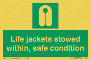Life jackets stowed within